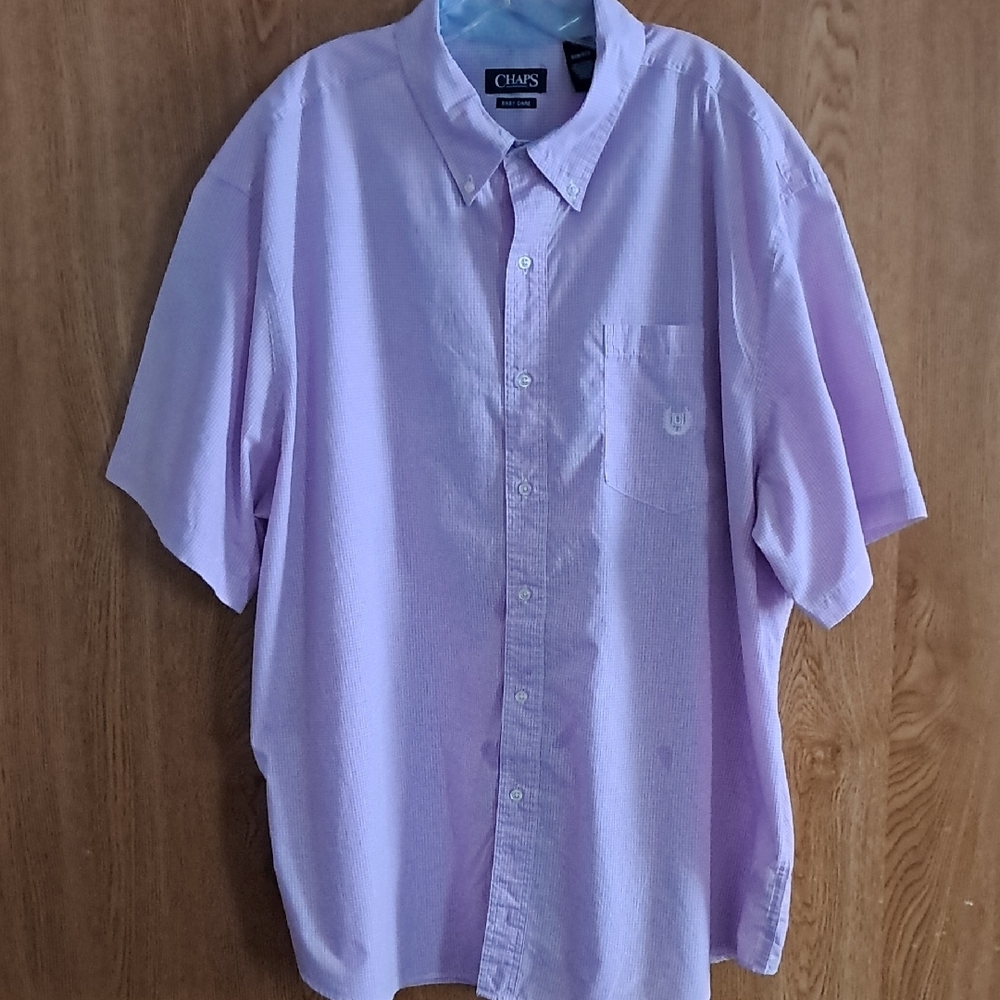 Chaps Purple Casual Button Down Shirt Relaxed Fit